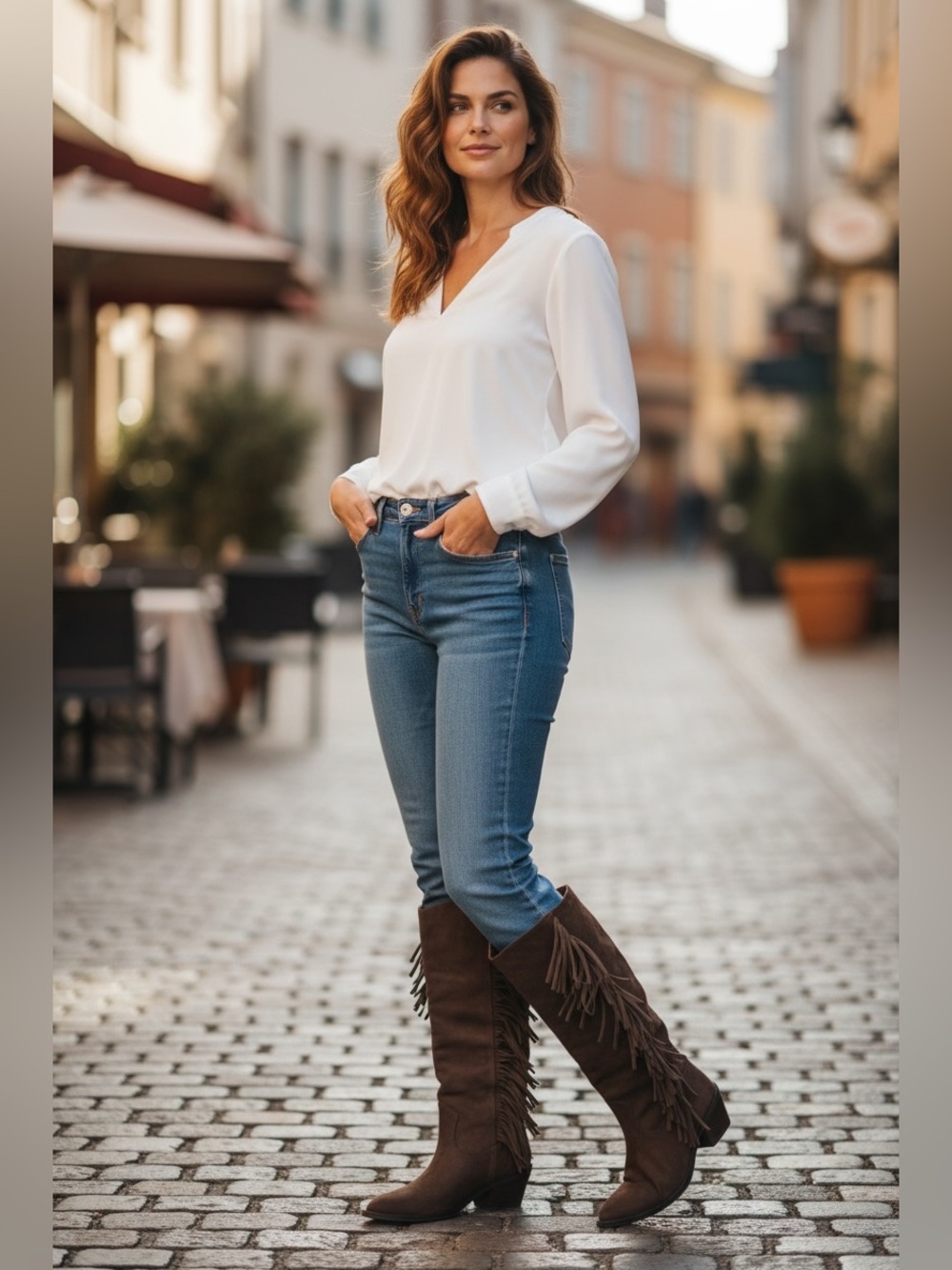 Universal Thread Women's Patsy Tall Fringe Boots